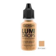 GOSH Lumi Drops, Rozjasňujúci pleťový prípravok, 014 gold 15 ml