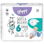 Bella Happy Baby Soft & Delicate Junior Extra č. 6, 15+ kg, 34 ks